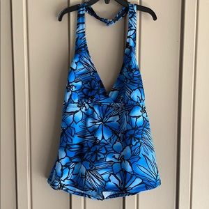 Speedo Swim - Speedo Blue Floral Swim Tankini Top Speedo Swim - Speedo Blue Floral Swim Tankini Top